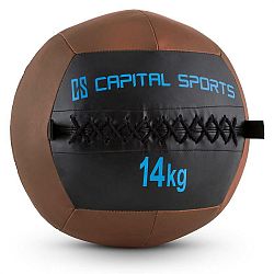 Capital Sports Wallba 14, hnědý Wall Ball (medicinbal) z umělé kůže 14 kg